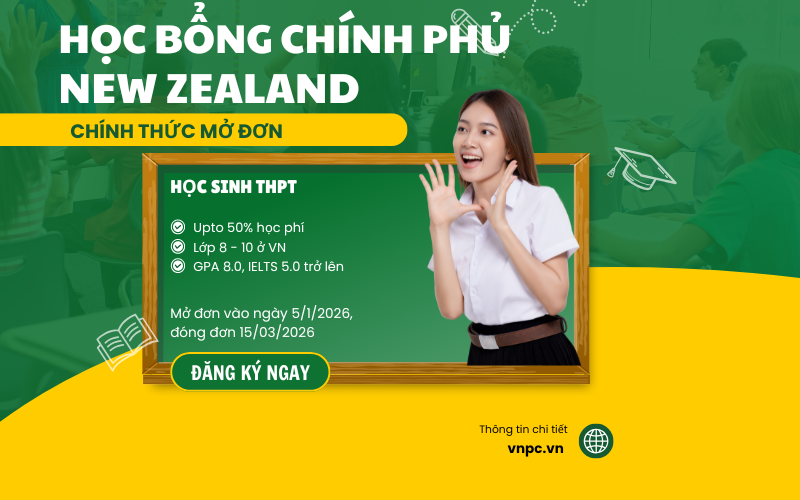 Học bổng chính phủ New Zealand bậc THPT